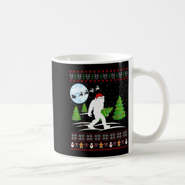 Funny Bigfoot Xmas Gift Santa Hat Ugly Bigfoot Chr Kaffeetasse (Rechts)