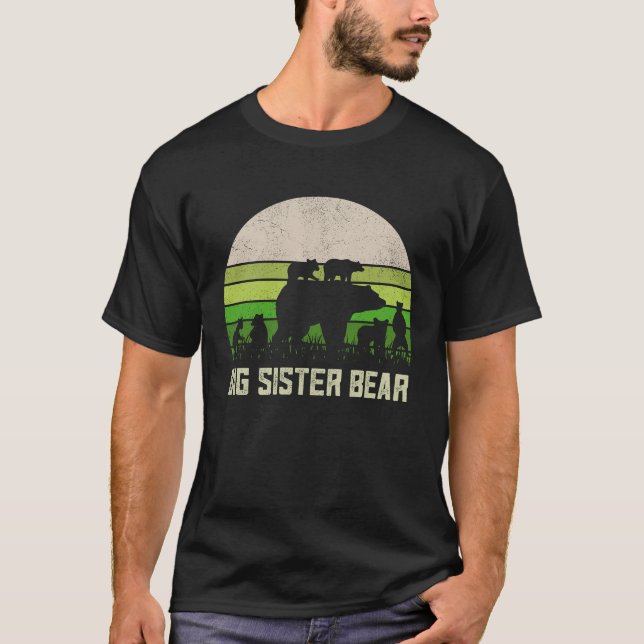 Funny Biggest Sister  6 Cub Kids Sis Big Sister Be T-Shirt (Vorderseite)