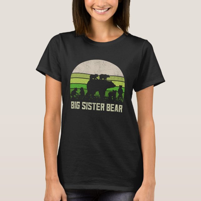 Funny Biggest Sister  6 Cub Kids Sis Big Sister Be T-Shirt (Vorderseite)