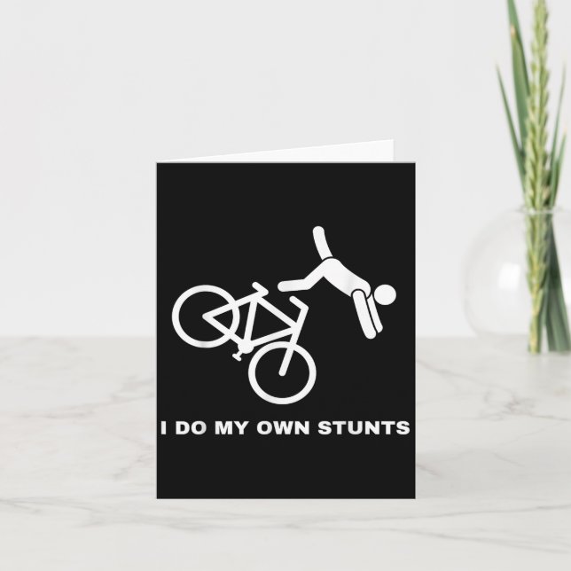 Funny Bike Lovers I Do My Own Stunts  Karte (Vorderseite)