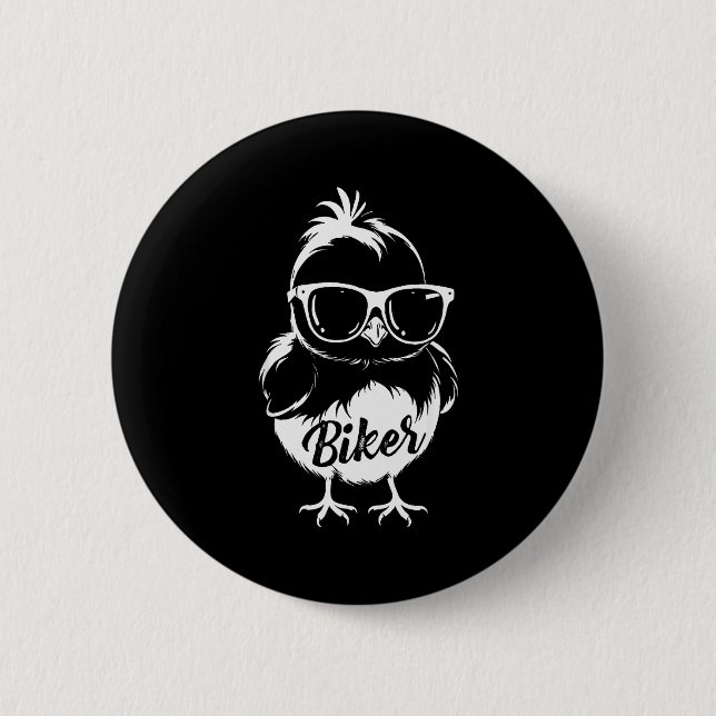 Funny Biker Motorcycle Chick Rider Motorbike Women Button (Vorderseite)