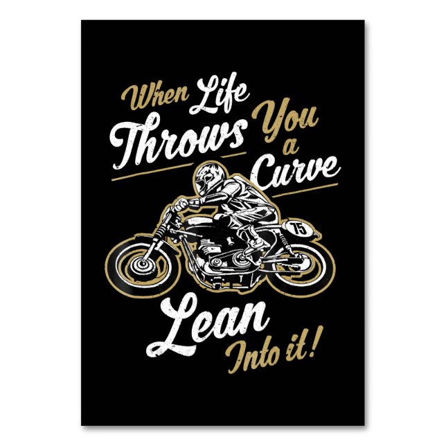 Funny Biker Quotes Sarcastic Motorrad Rider Gesche Tischnummer (Vorderseite)