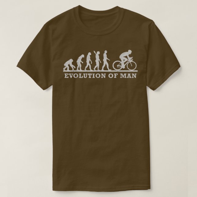 Funny Biking Biker Cyclist Evolution Man T-Shirt (Design vorne)