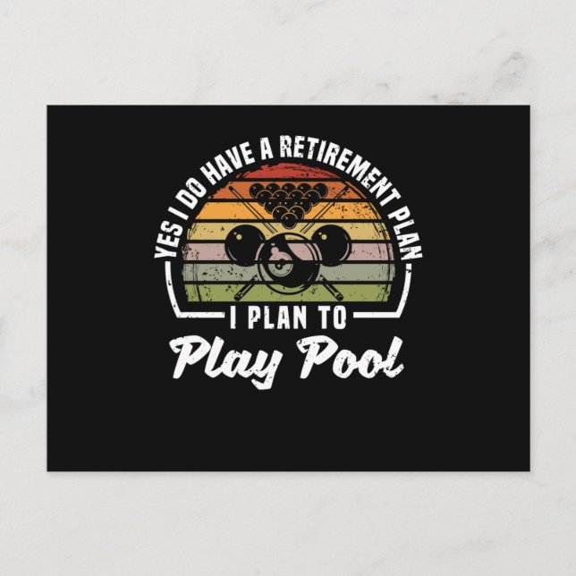 Funny billards player Ja, ich habe eine Rente Postkarte (Vorderseite)