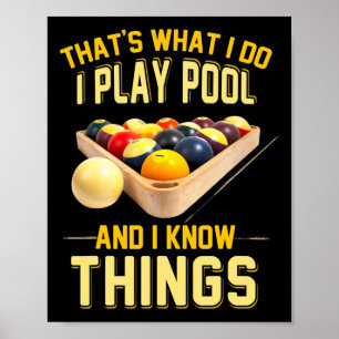 Funny Billards Shirts für Männer Poster