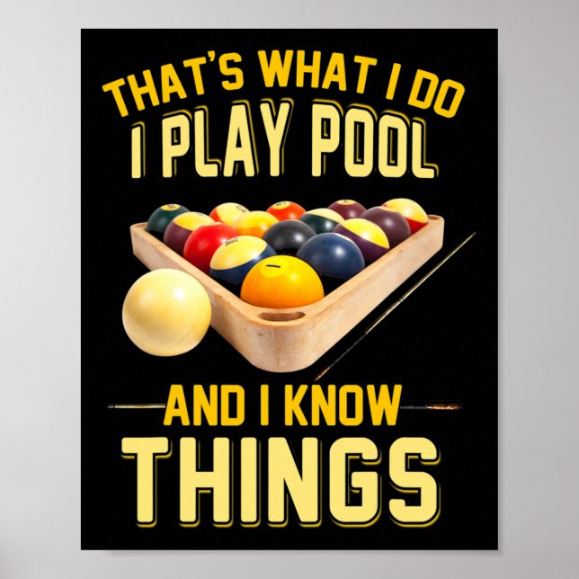 Funny Billards Shirts für Männer Poster (Vorne)
