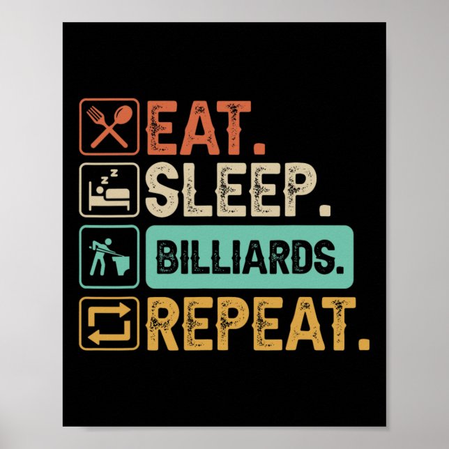 Funny Billiard Game 9-Ball Vater Cue Stick Lo Poster (Vorne)