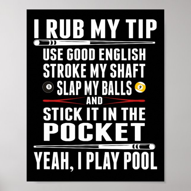 Funny Billiard I Rub Mein Tipp Poster (Vorne)
