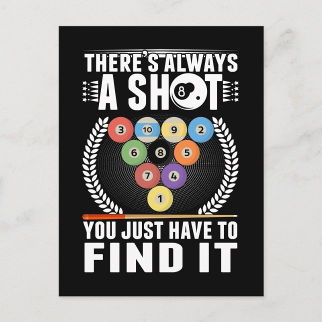 Funny Billiard Joke Cue Snooker Pool Player Postkarte (Vorderseite)