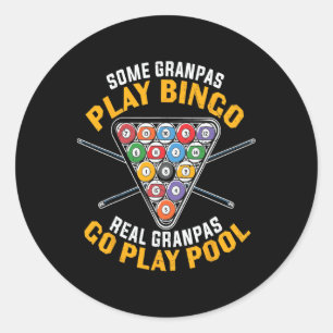 Funny Billiard Pool Opa Beruflich Billiard Runder Aufkleber