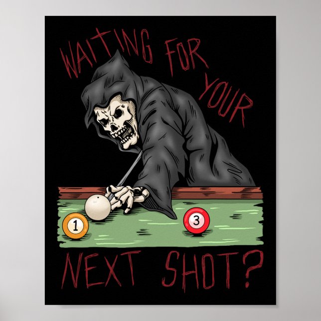 Funny Billiard Pool Player Billiard Poster (Vorne)