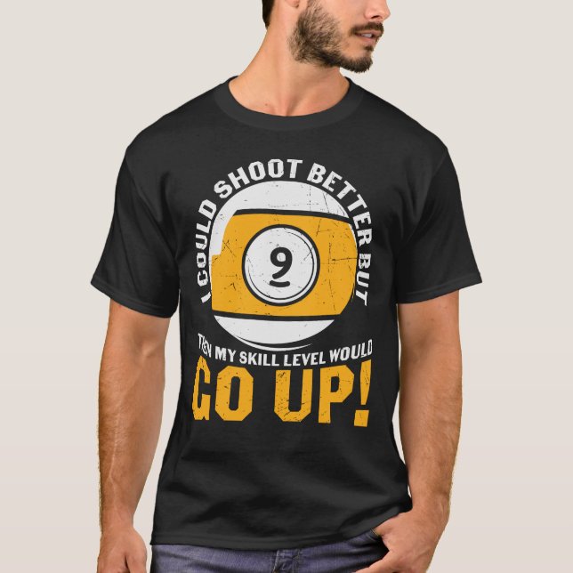 Funny Billiard Sprichwort Retro T-Shirt (Vorderseite)