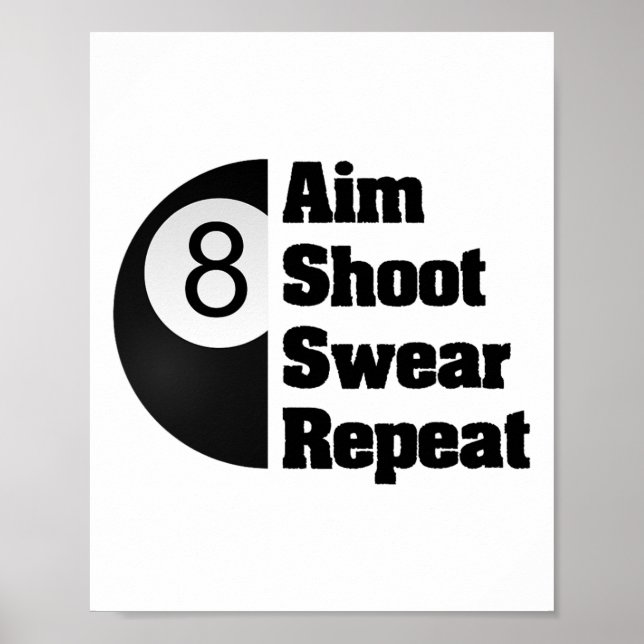 Funny Billiards 8-ll Pool Player Geschenk Poster (Vorne)