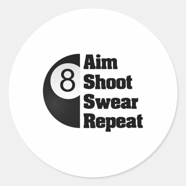 Funny Billiards 8-ll Pool Player Geschenk Runder Aufkleber (Vorderseite)