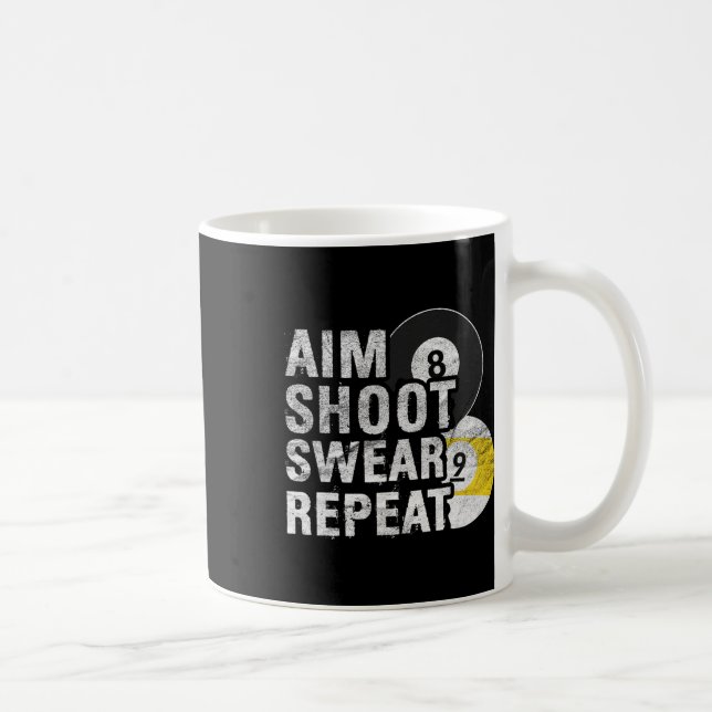 Funny Billiards Aim Shoot Swear Kaffeetasse (Rechts)