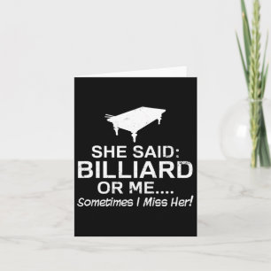 Funny Billiards Design manchmal verpasst ich ihr G Karte