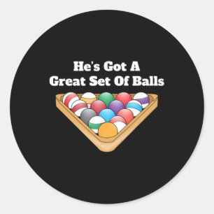 Funny Billiards Matching Couples Geschenke - Große Runder Aufkleber