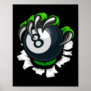 Funny Billiards Nails Art Billiard Spielen Pool P Poster