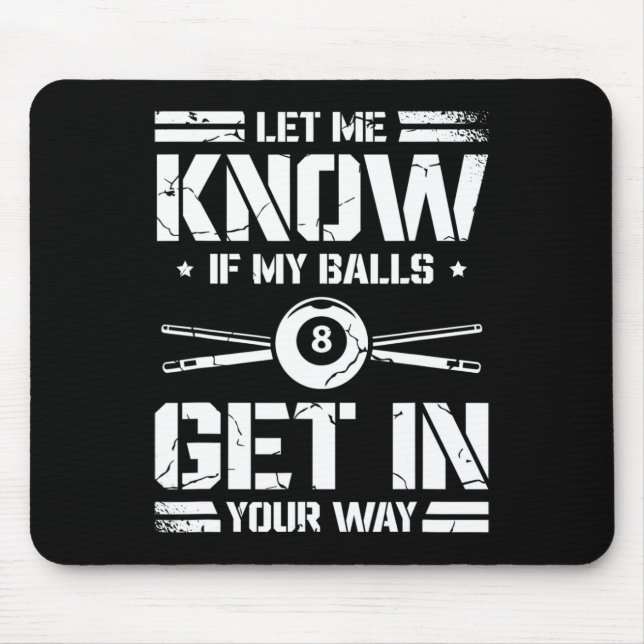 Funny Billiards Player Snooker Billiard Pool Playa Mousepad (Vorne)