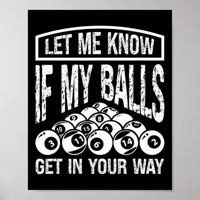 Funny Billiards Player Snooker Billiard Pool Playa Poster (Vorne)