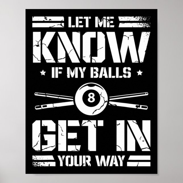 Funny Billiards Player Snooker Billiard Pool Playa Poster (Vorne)