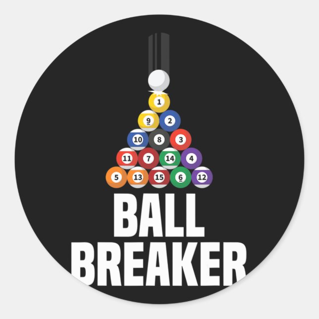 Funny Billiards Pool Ball Runder Aufkleber (Vorderseite)