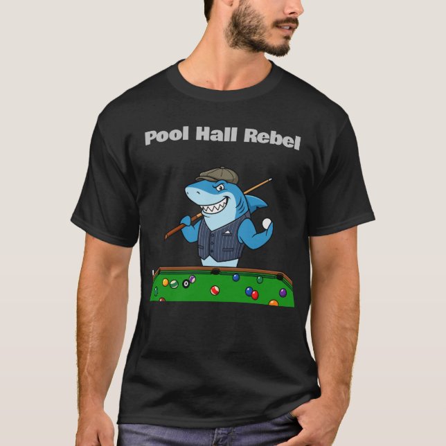 Funny Billiards Pool Hall Rebel T-Shirt (Vorderseite)