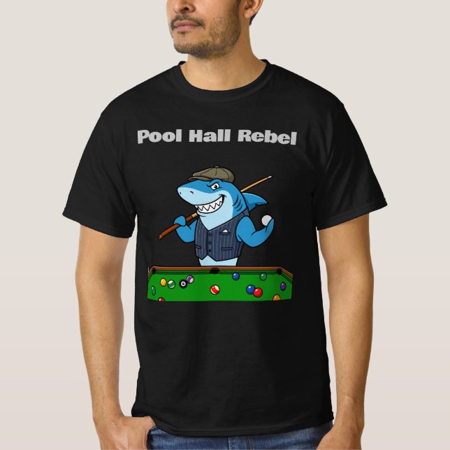 Funny Billiards Pool Hall Rebel T-Shirt (Vorderseite)