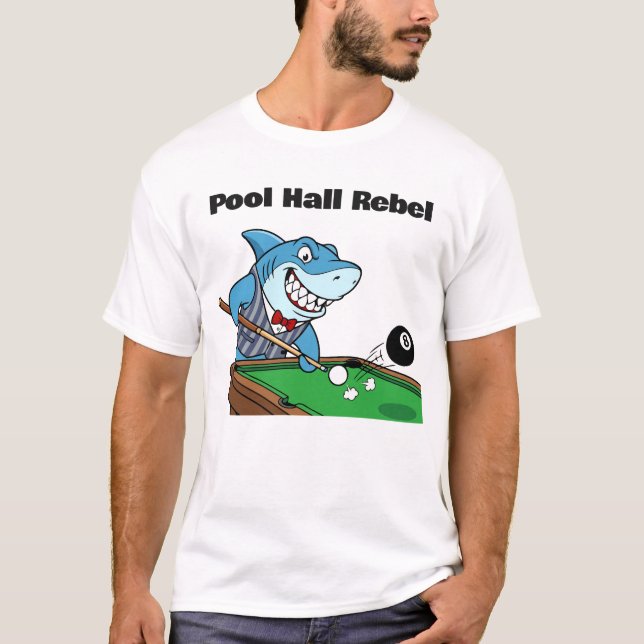 Funny Billiards Pool Hall Rebel T-Shirt (Vorderseite)