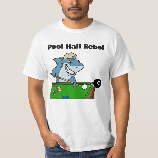 Funny Billiards Pool Hall Rebel T-Shirt (Vorderseite)
