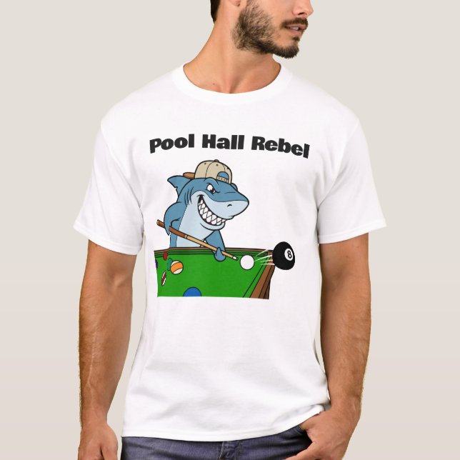 Funny Billiards Pool Hall Rebel T-Shirt (Vorderseite)