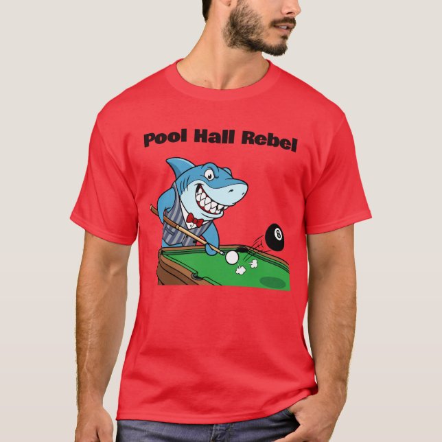 Funny Billiards Pool Hall Rebel T-Shirt (Vorderseite)