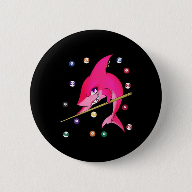 Funny Billiards Pool Shark Female Button (Vorderseite)