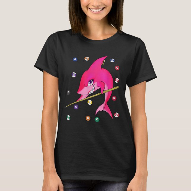 Funny Billiards Pool Shark Female T-Shirt (Vorderseite)