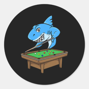 Funny Billiards Pool Shark Hall Snooker Joke Billi Runder Aufkleber