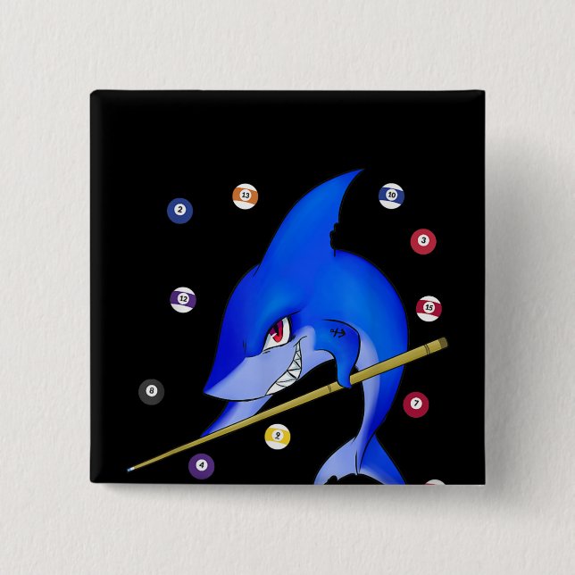 Funny Billiards Pool Shark Male Button (Vorderseite)