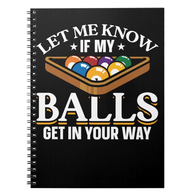 Funny Billiards Quotes Pool Spieler Notizblock (Vorderseite)