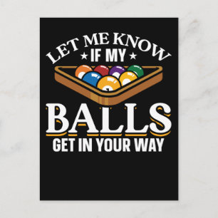 Funny Billiards Quotes Pool Spieler Postkarte