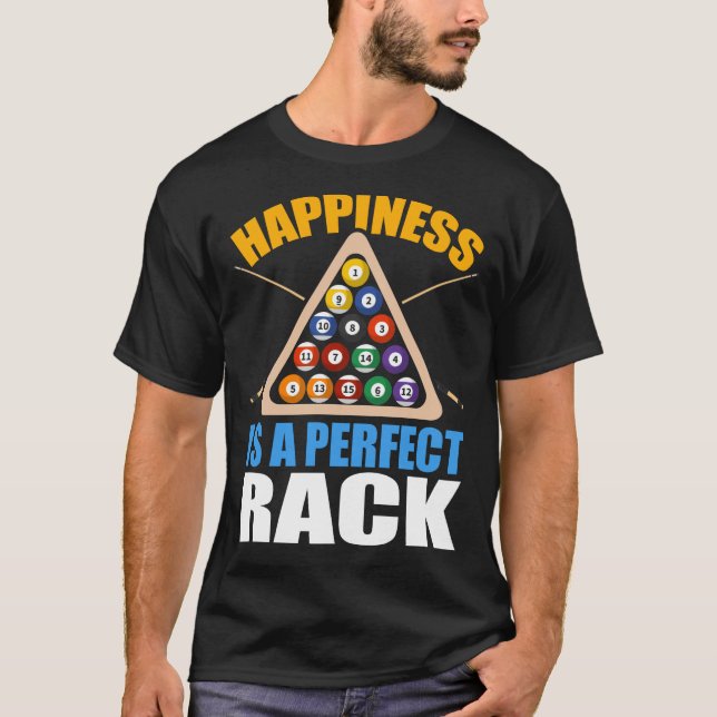 Funny Billiards Rack Spaß Pool T-Shirt (Vorderseite)