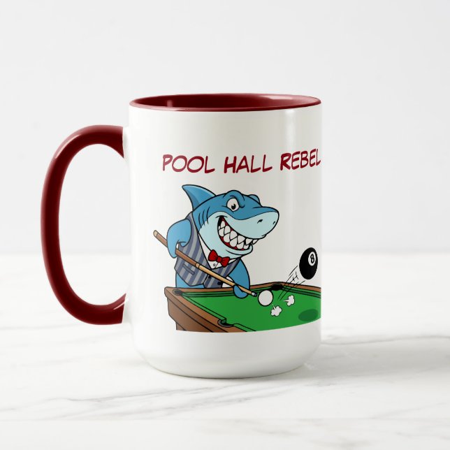 Funny Billiards Shark Rebel Jumbo Coffee Mugs Tasse (Links)