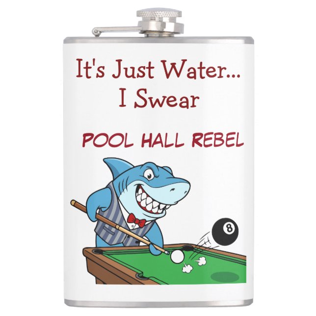 Funny Billiards Shark Rebel Liquid Flask Flachmann (Vorderseite)