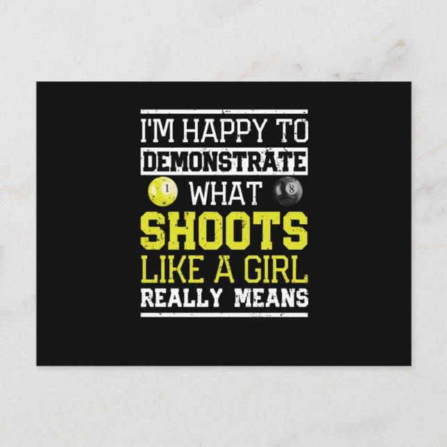 Funny billiards Snooker Ich bin glücklich Postkarte (Vorderseite)