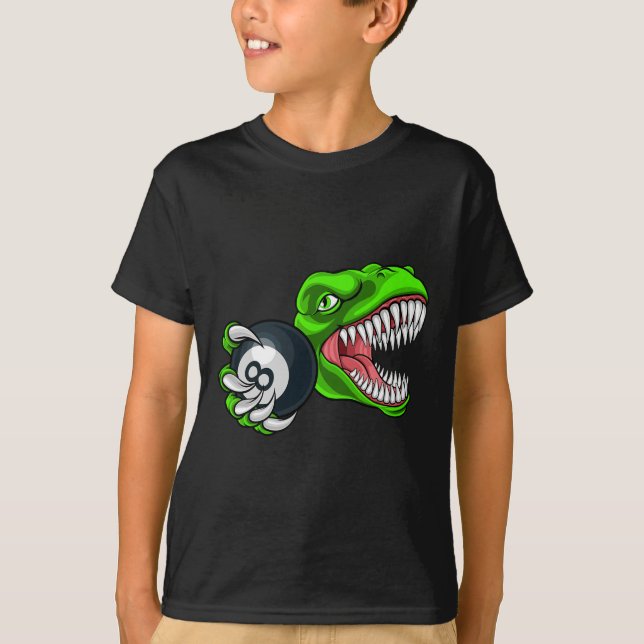 Funny Billiards T-rex Art Billard Spielen Pool P T-Shirt (Vorderseite)