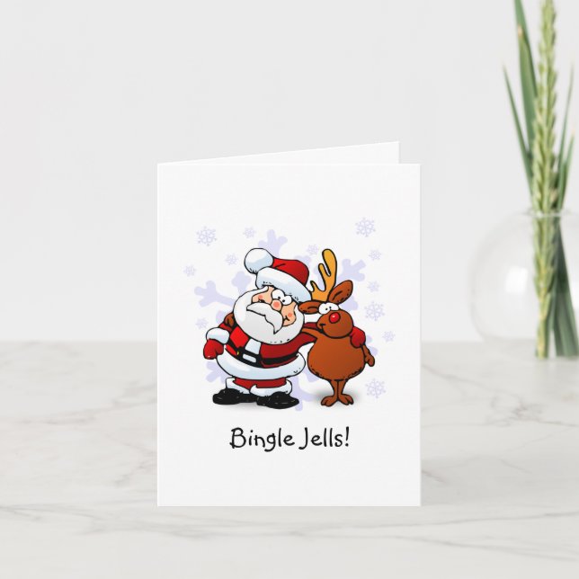 Funny Bingle Jells Christmas Holiday Card Feiertagskarte (Vorderseite)