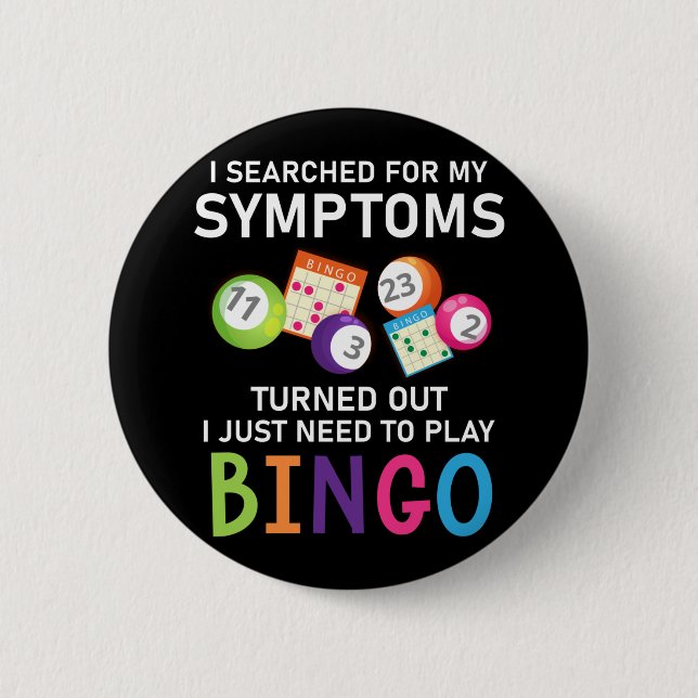 Funny Bingo Ball Bingo Gamer Button (Vorderseite)