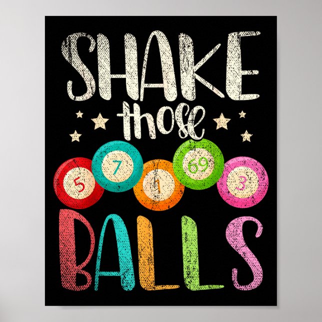 Funny Bingo Caller Gamble Lottery Shake Those Bing Poster (Vorne)