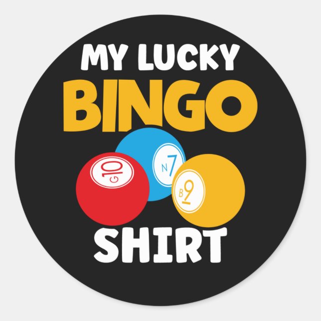 Funny Bingo Gamer Lucky Bingo Runder Aufkleber (Vorderseite)