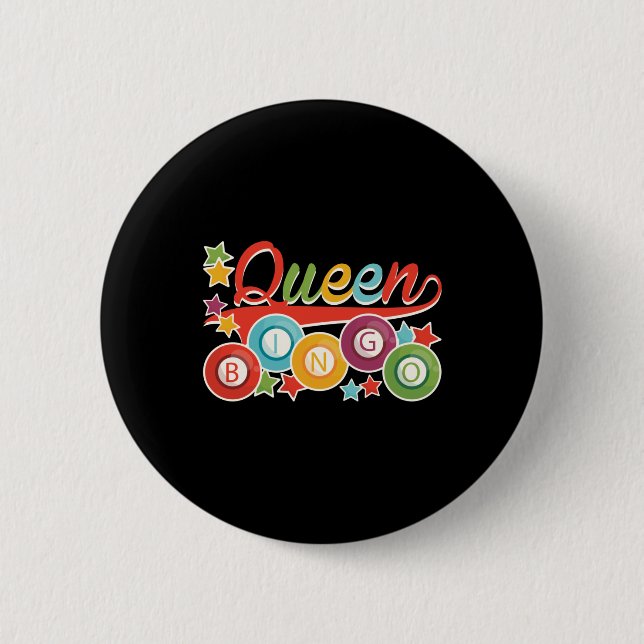 Funny Bingo Girl Bingo Balls Queen Button (Vorderseite)