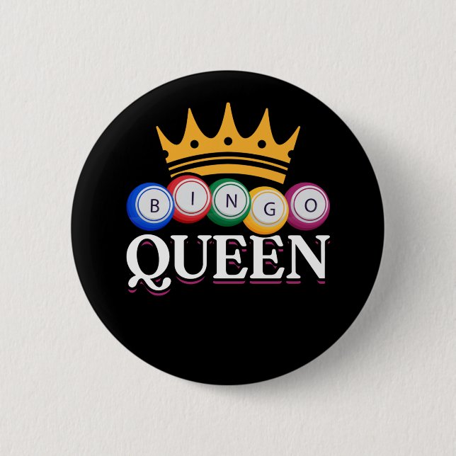 Funny Bingo Girl Bingo Balls Queen Women Button (Vorderseite)