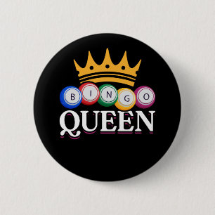 Funny Bingo Girl Bingo Balls Queen Women Button
